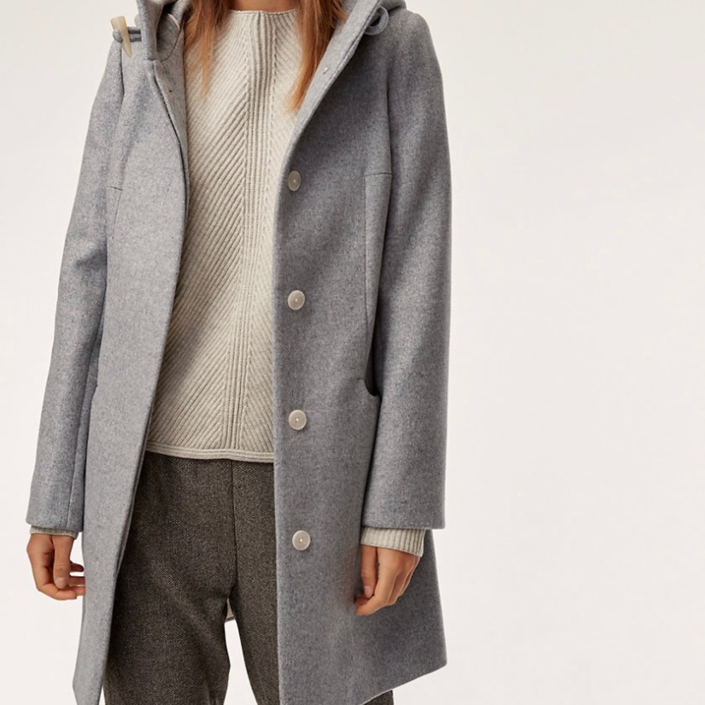 Pearce Wool Coat - Grey- Aritzia - Babaton